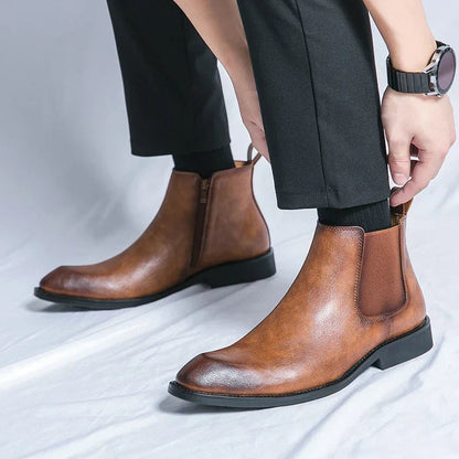 Cooper | leather chelsea boots with zip