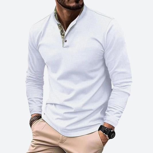 Stylish long-sleeved polo for men - Siegfried